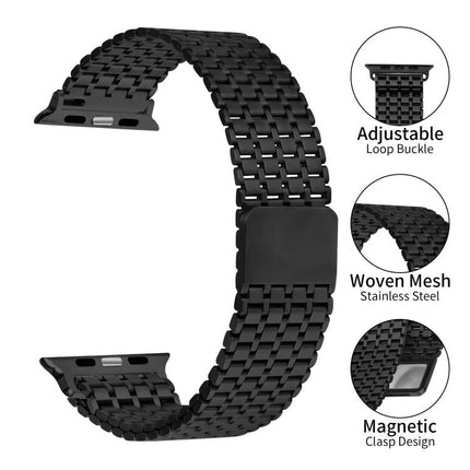 Nine-Bead Magnetic Loop Steel Watch Band, For Apple Watch 46mm / 49mm / 45mm / 44mm, For Apple Watch 42mm / 41mm / 40mm / 38mm - DealBuddy
