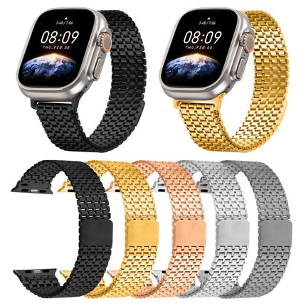 Nine-Bead Magnetic Loop Steel Watch Band, For Apple Watch 46mm / 49mm / 45mm / 44mm, For Apple Watch 42mm / 41mm / 40mm / 38mm - DealBuddy