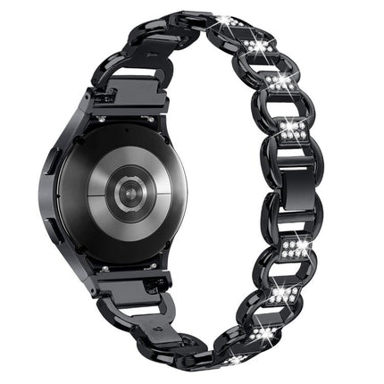Metal Head Oval Diamond Stainless Steel Watch Band