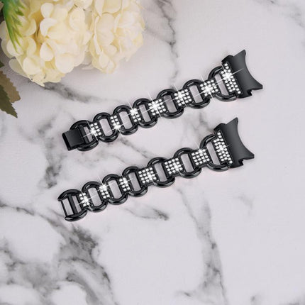 Metal Head Oval Diamond Stainless Steel Watch Band