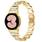Metal Head Oval Diamond Stainless Steel Watch Band
