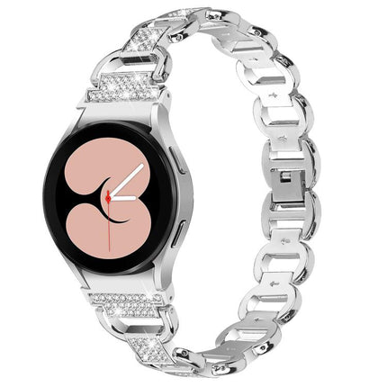 Metal Head Oval Diamond Stainless Steel Watch Band