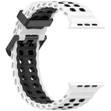 Ocean Double-row Hole Two-color Silicone Watch Band
