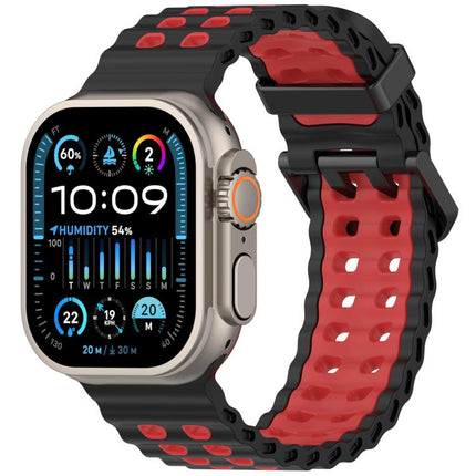 Ocean Double-row Hole Two-color Silicone Watch Band