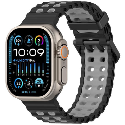 Ocean Double-row Hole Two-color Silicone Watch Band