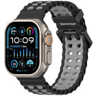 Ocean Double-row Hole Two-color Silicone Watch Band