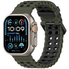 Ocean Double-row Hole Two-color Silicone Watch Band, For Apple Watch 46mm / 49mm / 45mm / 44mm