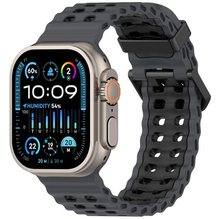 Ocean Double-row Hole Two-color Silicone Watch Band