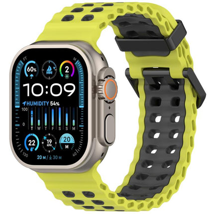 Ocean Double-row Hole Two-color Silicone Watch Band