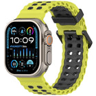 Ocean Double-row Hole Two-color Silicone Watch Band