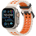 Ocean Double-row Hole Two-color Silicone Watch Band