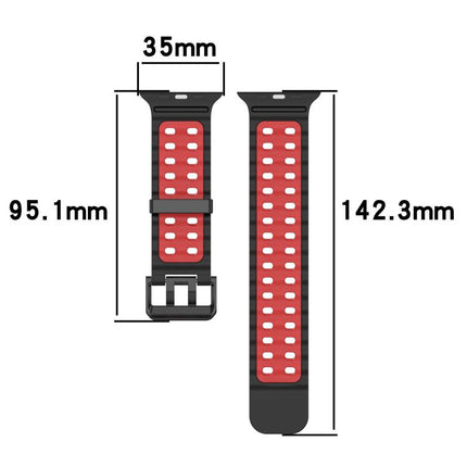 Ocean Double-row Hole Two-color Silicone Watch Band
