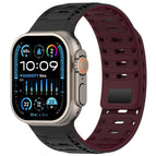 For Apple Watch 46mm / 49mm / 45mm / 44mm / Black Burgundy