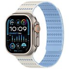 For Apple Watch 46mm / 49mm / 45mm / 44mm / Antique White Misty Blue