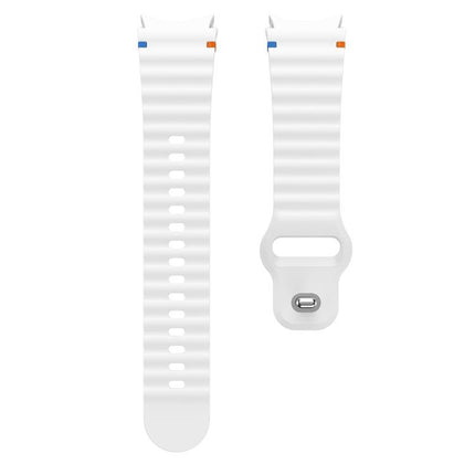 Wavy Grain Stitched Reverse Buckle 20mm Silicone Watch Band, For Samsung Galaxy Watch 7 40mm / 44mm - DealBuddy