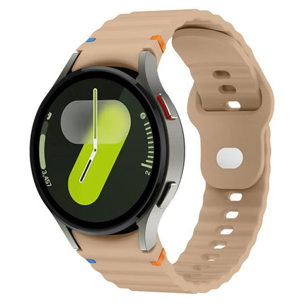 Wavy Grain Stitched Reverse Buckle 20mm Silicone Watch Band