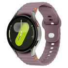 Wavy Grain Stitched Reverse Buckle 20mm Silicone Watch Band