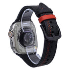 For Apple Watch 46mm / 49mm / 45mm / 44mm / Black Red Thread
