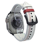 7-Line Tri-Star Buckle Pull Up Leather Watch Band