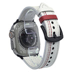 For Apple Watch 46mm / 49mm / 45mm / 44mm / Beige Red Thread