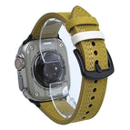 For Apple Watch 46mm / 49mm / 45mm / 44mm / Light Yellow White Thread