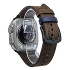 7-Line Tri-Star Buckle Pull Up Leather Watch Band, For Apple Watch 46mm / 49mm / 45mm / 44mm, For Apple Watch 42mm / 41mm / 40mm / 38mm - DealBuddy