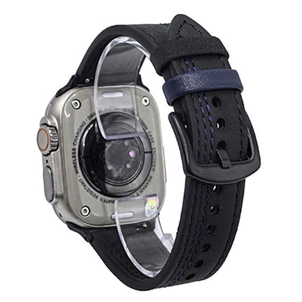 7-Line Tri-Star Buckle Pull Up Leather Watch Band, For Apple Watch 46mm / 49mm / 45mm / 44mm, For Apple Watch 42mm / 41mm / 40mm / 38mm - DealBuddy