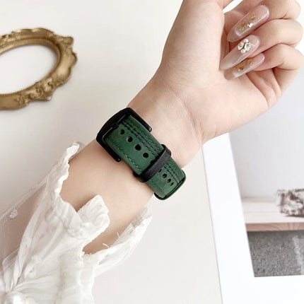7-Line Tri-Star Buckle Pull Up Leather Watch Band