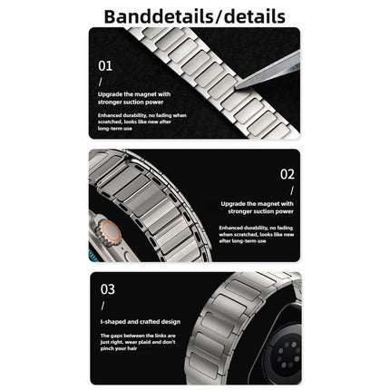 I-Beam Magnetic Stainless Steel Strap, For Apple Watch 46mm / 49mm / 45mm / 44mm, For Apple Watch 42mm / 41mm / 40mm / 38mm - DealBuddy