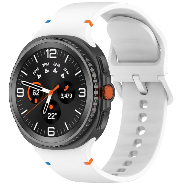 For Samsung Galaxy Watch8 / Watch8 Classic Stitched Solid Color Silicone Watch Band