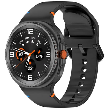 For Samsung Galaxy Watch8 / Watch8 Classic Stitched Solid Color Silicone Watch Band