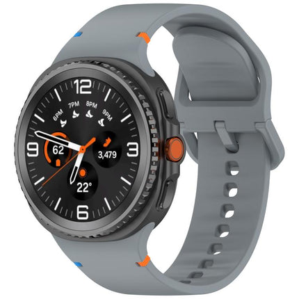 For Samsung Galaxy Watch8 / Watch8 Classic Stitched Solid Color Silicone Watch Band