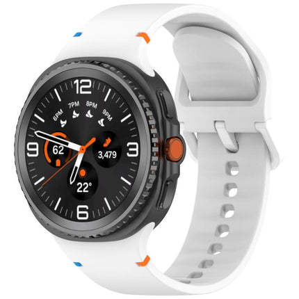 For Samsung Galaxy Watch8 / Watch8 Classic Stitched Solid Color Silicone Watch Band