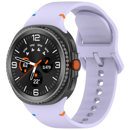 For Samsung Galaxy Watch8 / Watch8 Classic Stitched Solid Color Silicone Watch Band