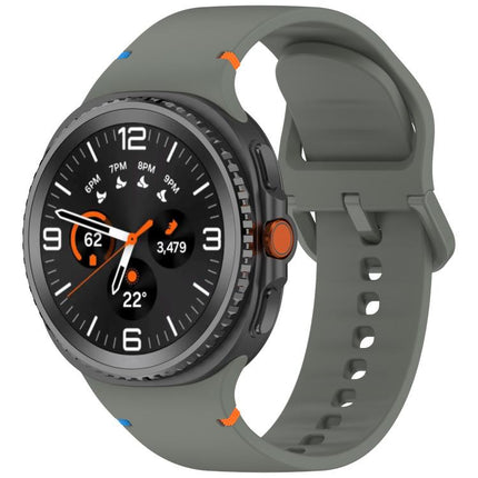 For Samsung Galaxy Watch8 / Watch8 Classic Stitched Solid Color Silicone Watch Band