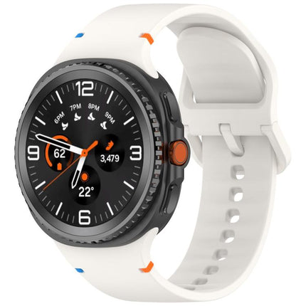 For Samsung Galaxy Watch8 / Watch8 Classic Stitched Solid Color Silicone Watch Band, S, M - DealBuddy