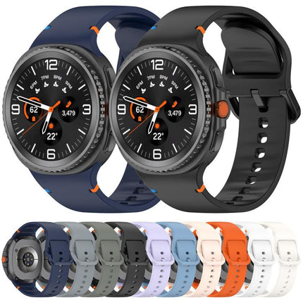 For Samsung Galaxy Watch8 / Watch8 Classic Stitched Solid Color Silicone Watch Band