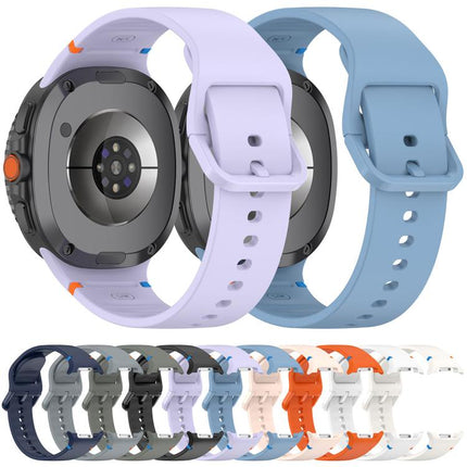 For Samsung Galaxy Watch8 / Watch8 Classic Stitched Solid Color Silicone Watch Band
