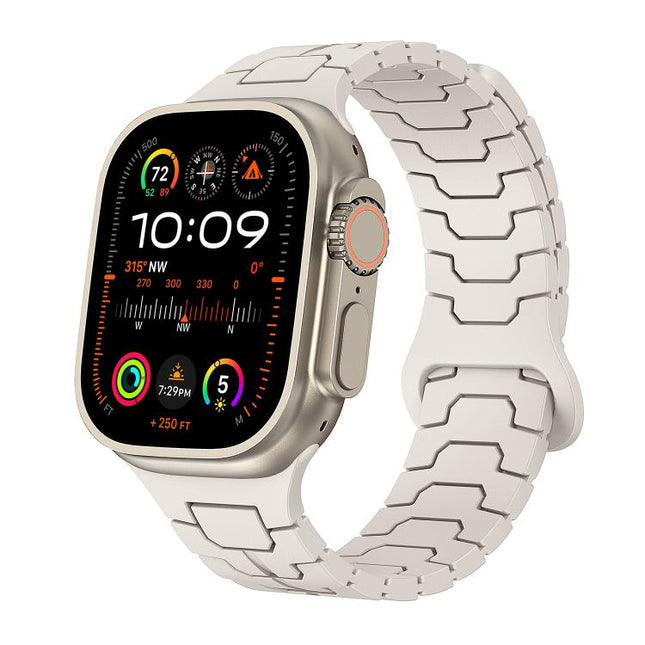 Steel Dragon Scale Magnetic Silicone Watch Band
