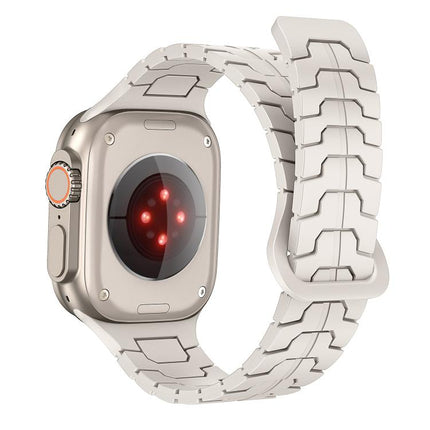 Steel Dragon Scale Magnetic Silicone Watch Band