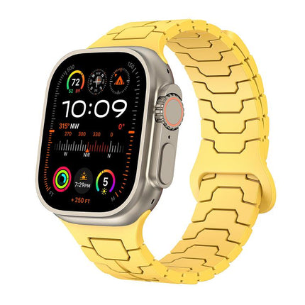 Steel Dragon Scale Magnetic Silicone Watch Band, For Apple Watch 46mm / 49mm / 45mm / 44mm - DealBuddy