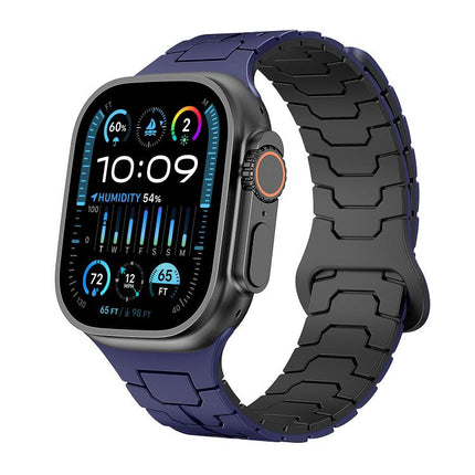 Steel Dragon Scale Magnetic Silicone Watch Band
