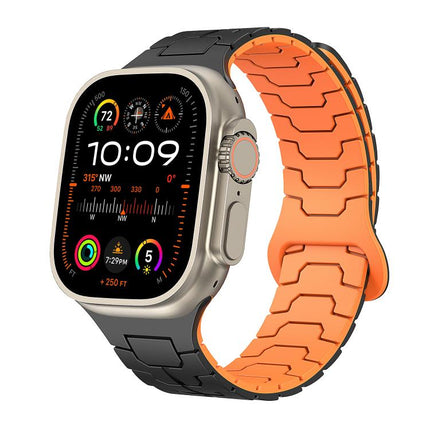 Steel Dragon Scale Magnetic Silicone Watch Band, For Apple Watch 46mm / 49mm / 45mm / 44mm - DealBuddy