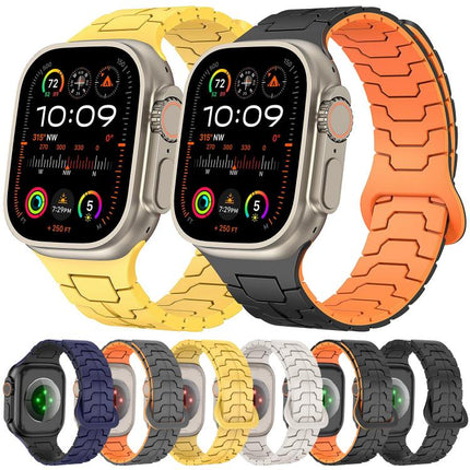 Steel Dragon Scale Magnetic Silicone Watch Band, For Apple Watch 46mm / 49mm / 45mm / 44mm - DealBuddy