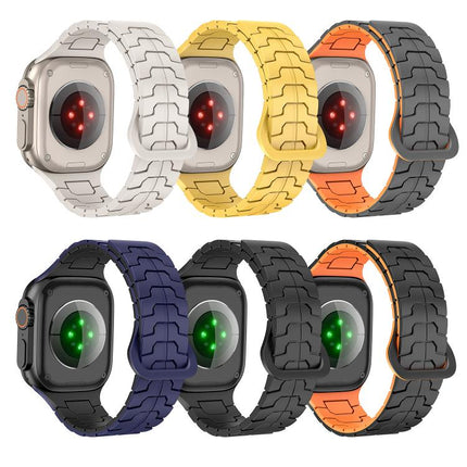 Steel Dragon Scale Magnetic Silicone Watch Band, For Apple Watch 46mm / 49mm / 45mm / 44mm - DealBuddy