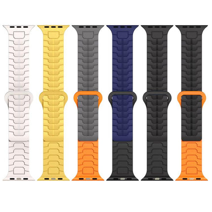 Steel Dragon Scale Magnetic Silicone Watch Band, For Apple Watch 46mm / 49mm / 45mm / 44mm - DealBuddy