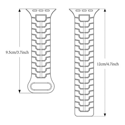 Steel Dragon Scale Magnetic Silicone Watch Band
