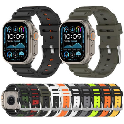 Diamond Texture Two-Color Silicone Watch Band, For Apple Watch 46mm / 49mm / 45mm / 44mm - DealBuddy