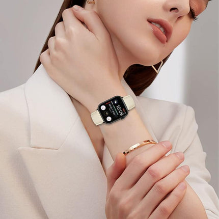 Lychee Texture Black Turtle Back Buckle Leather Watch Band