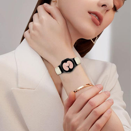 Lychee Texture Black Turtle Back Buckle Leather Watch Band, For Samsung Galaxy Watch 7 40 / 44mm